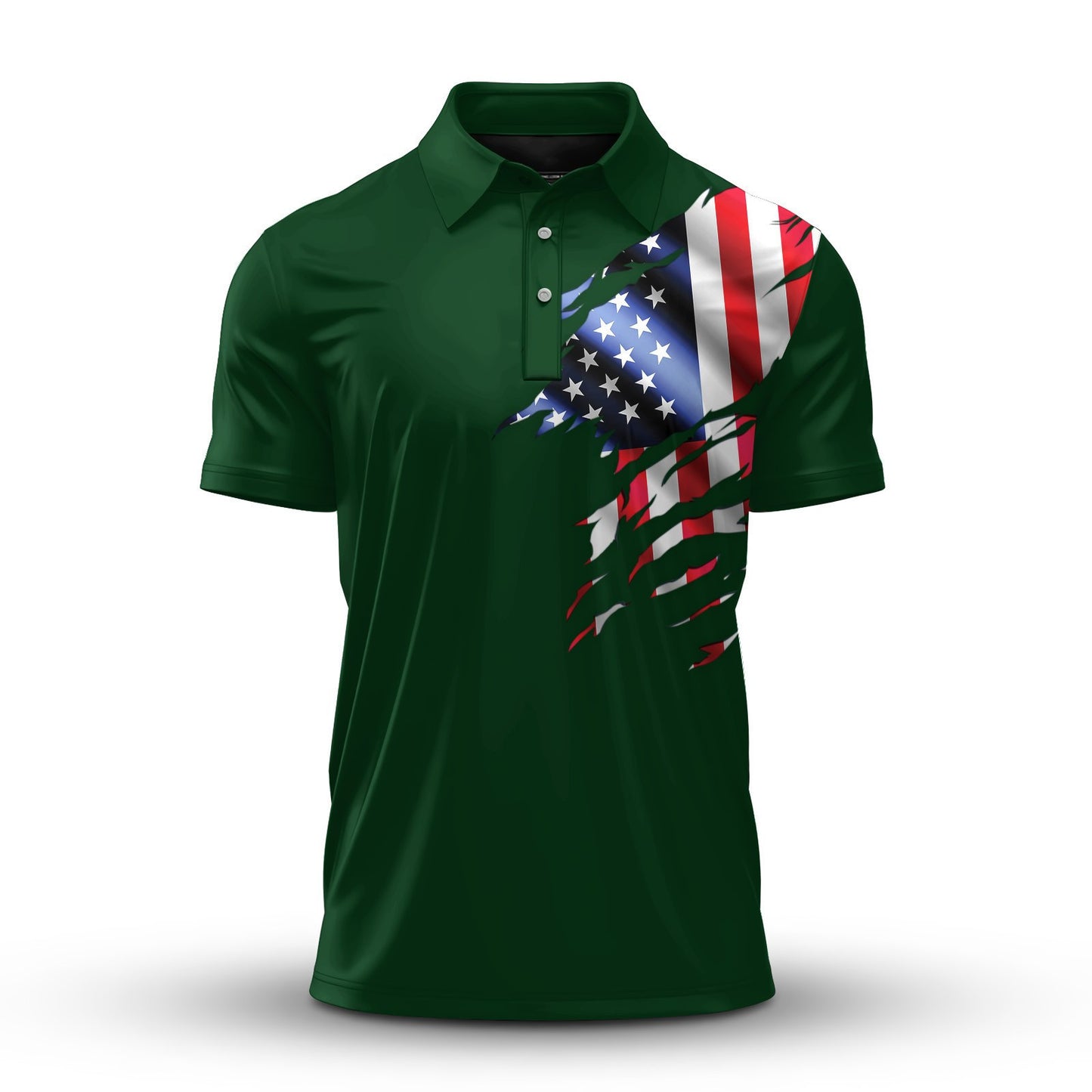 USA Flag Brand Green Men Polo Shirt