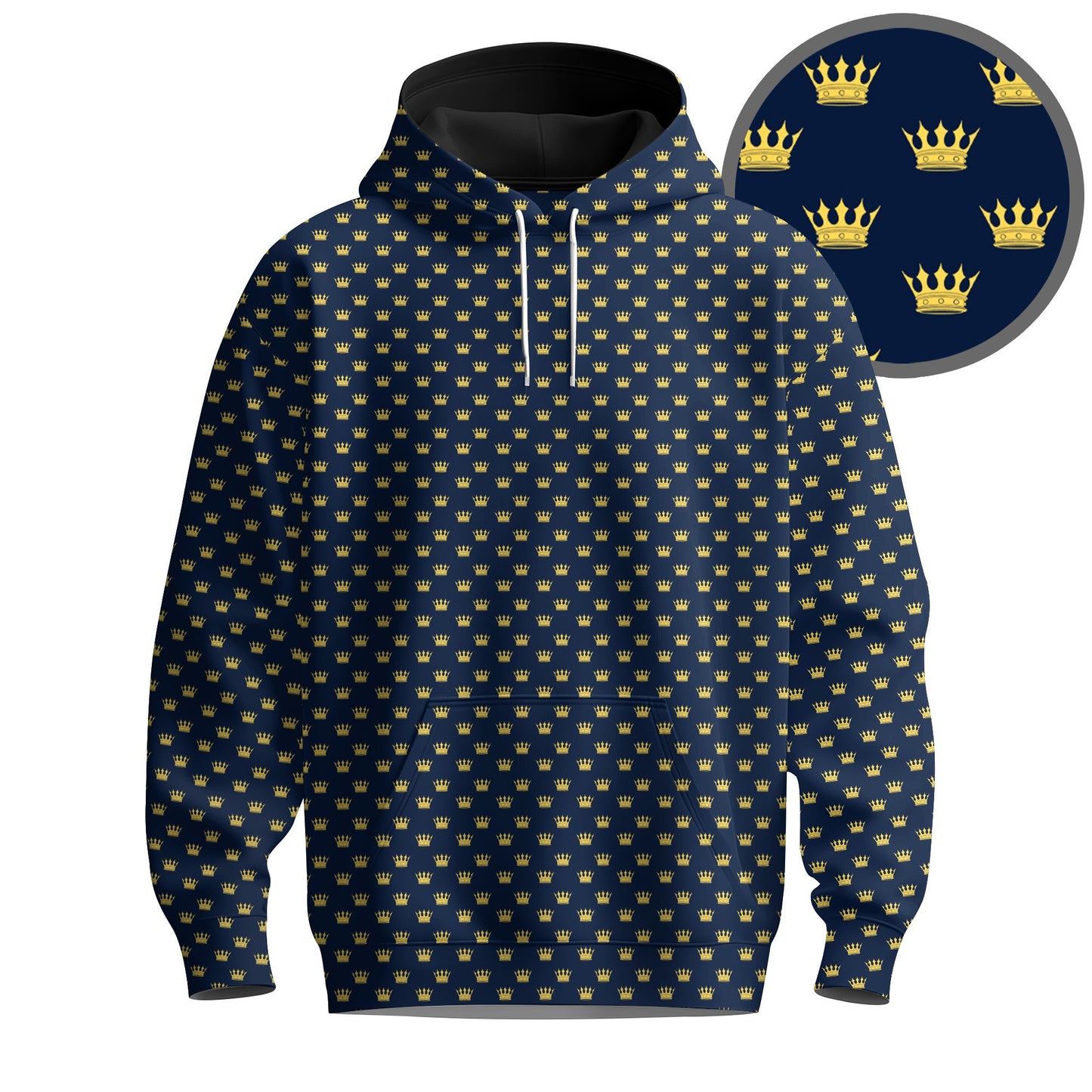 Blue Yellow King Crown Men Hoodie