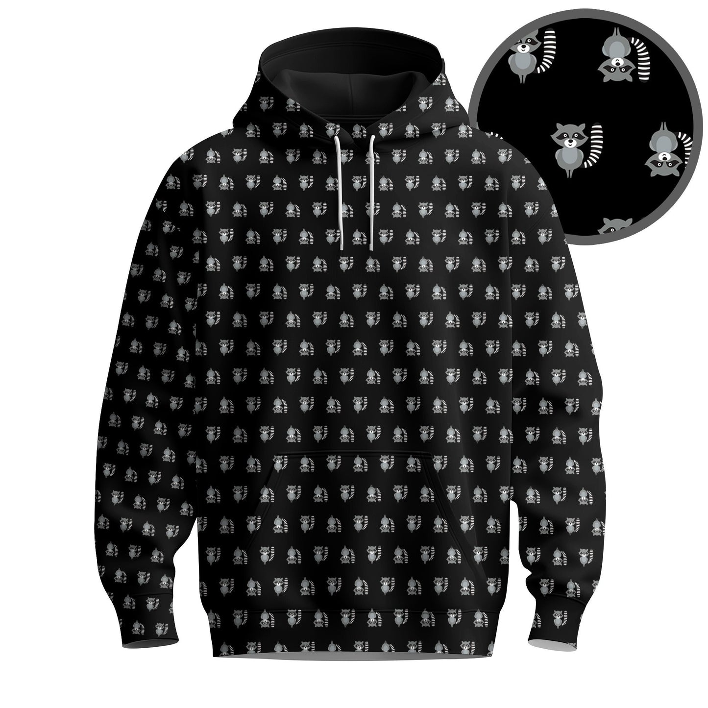 Black Raccoon Men Hoodie