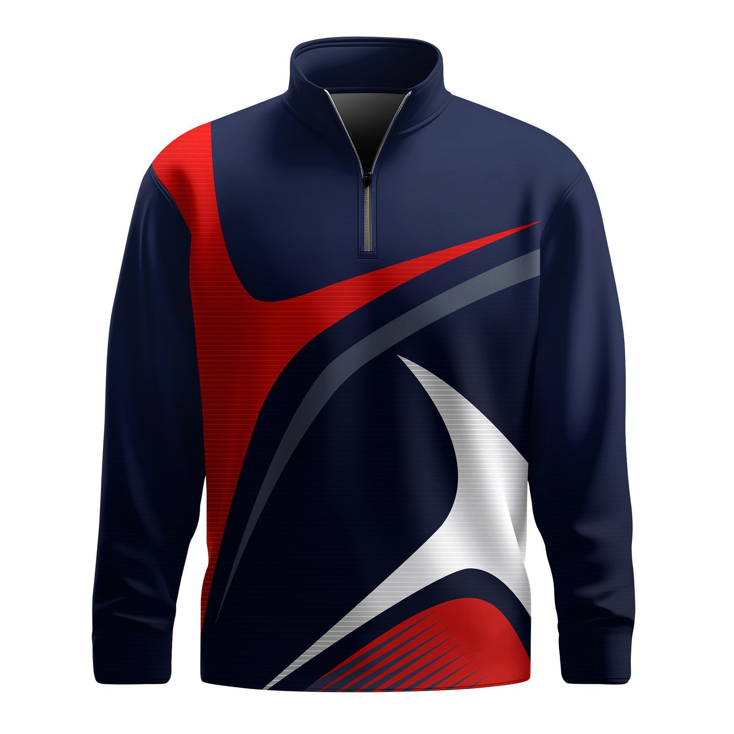 Sporty Golf Red Blue White Men Quarter-zip Pullover