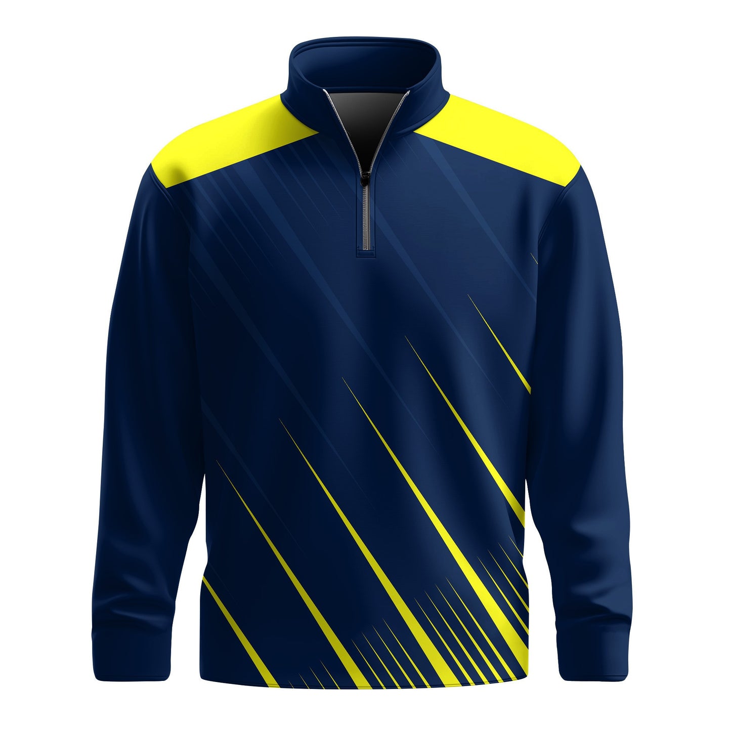Blue Yellow Sport Men Quarter-zip Pullover