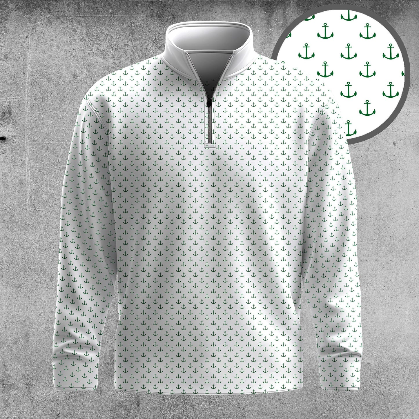 White Anchor Men Quarter-zip Pullover