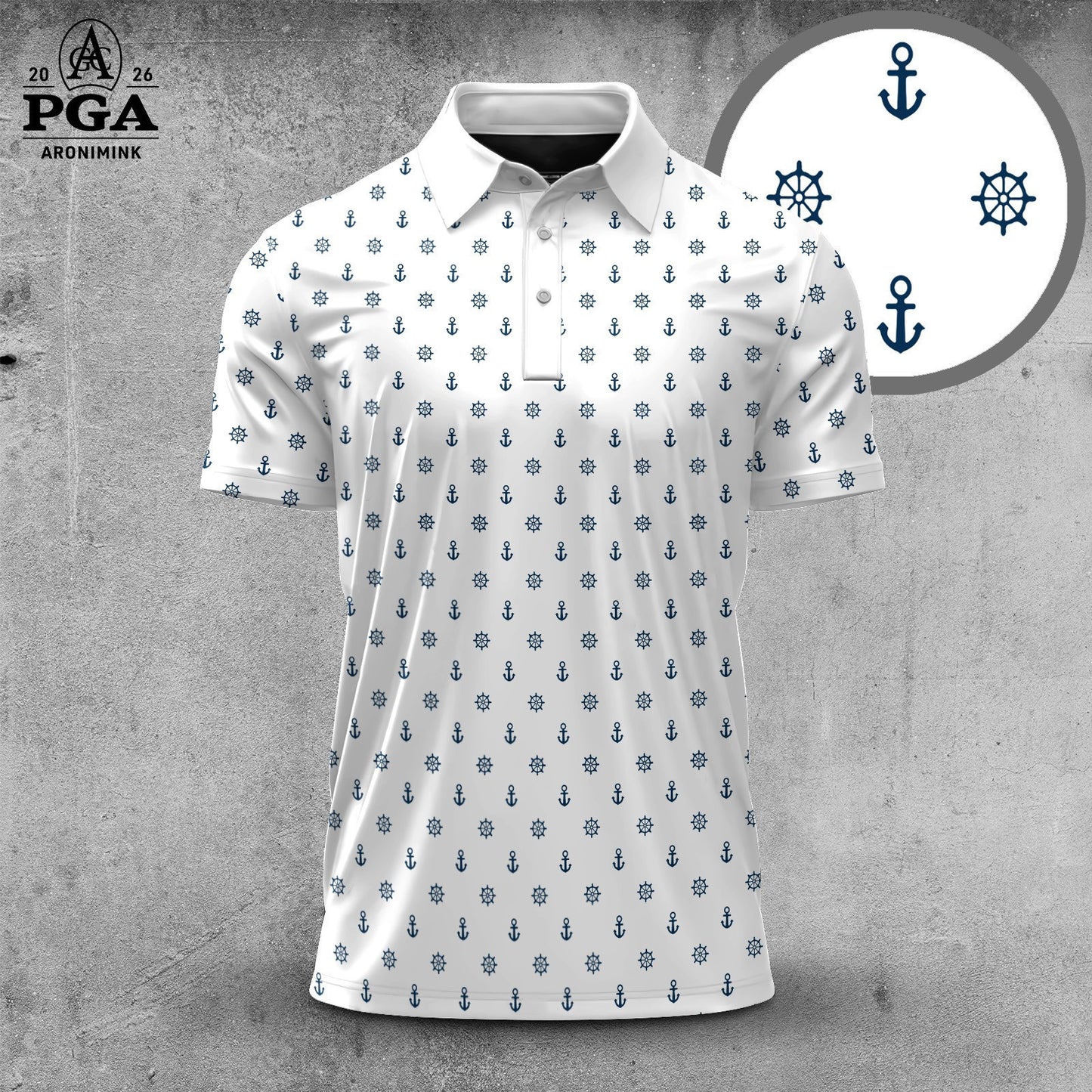 White Rudder And Anchor 2026 Men Polo Shirt