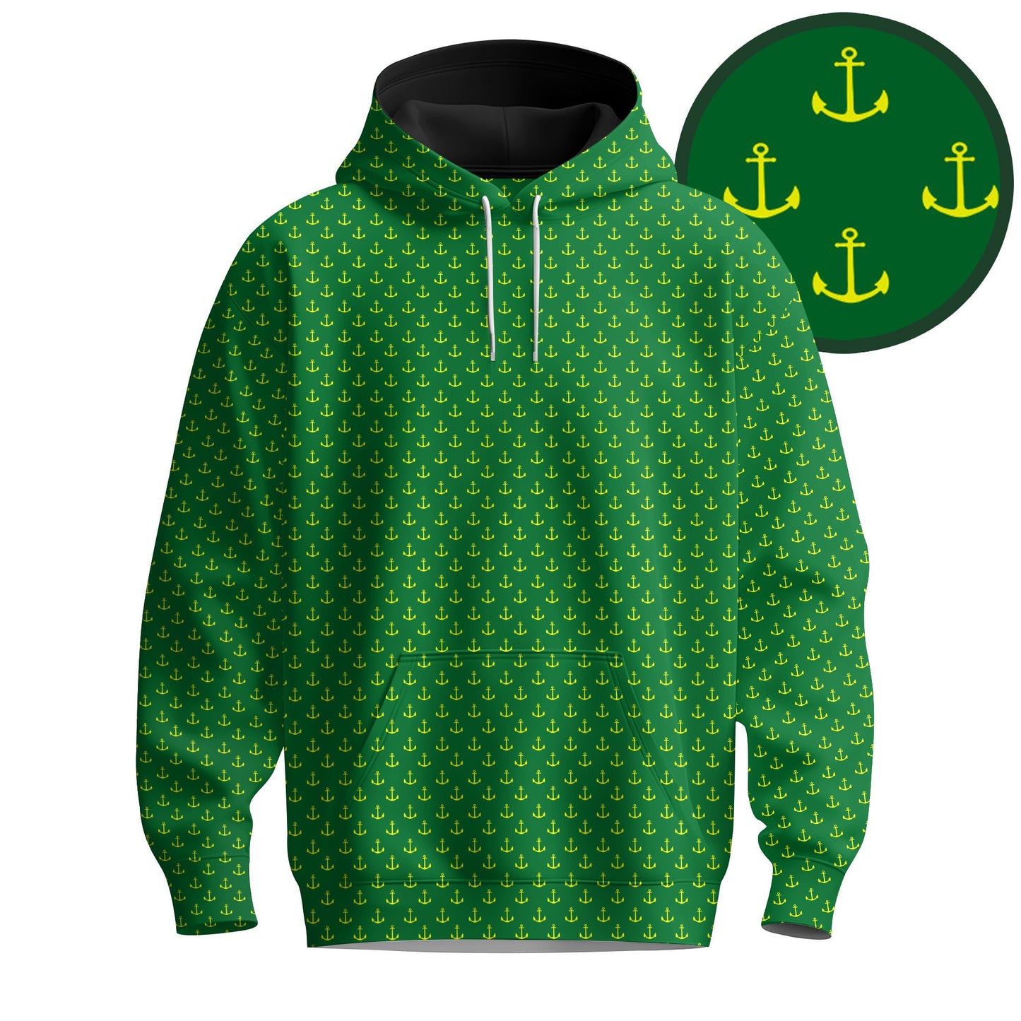 Green Yellow Anchor Masters Men Hoodie