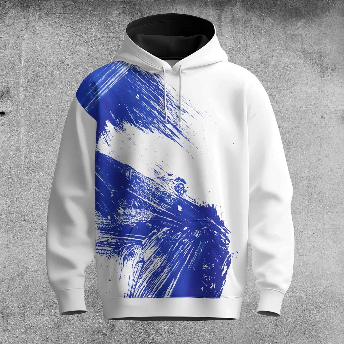 Blue Paint Streaks Men Hoodie
