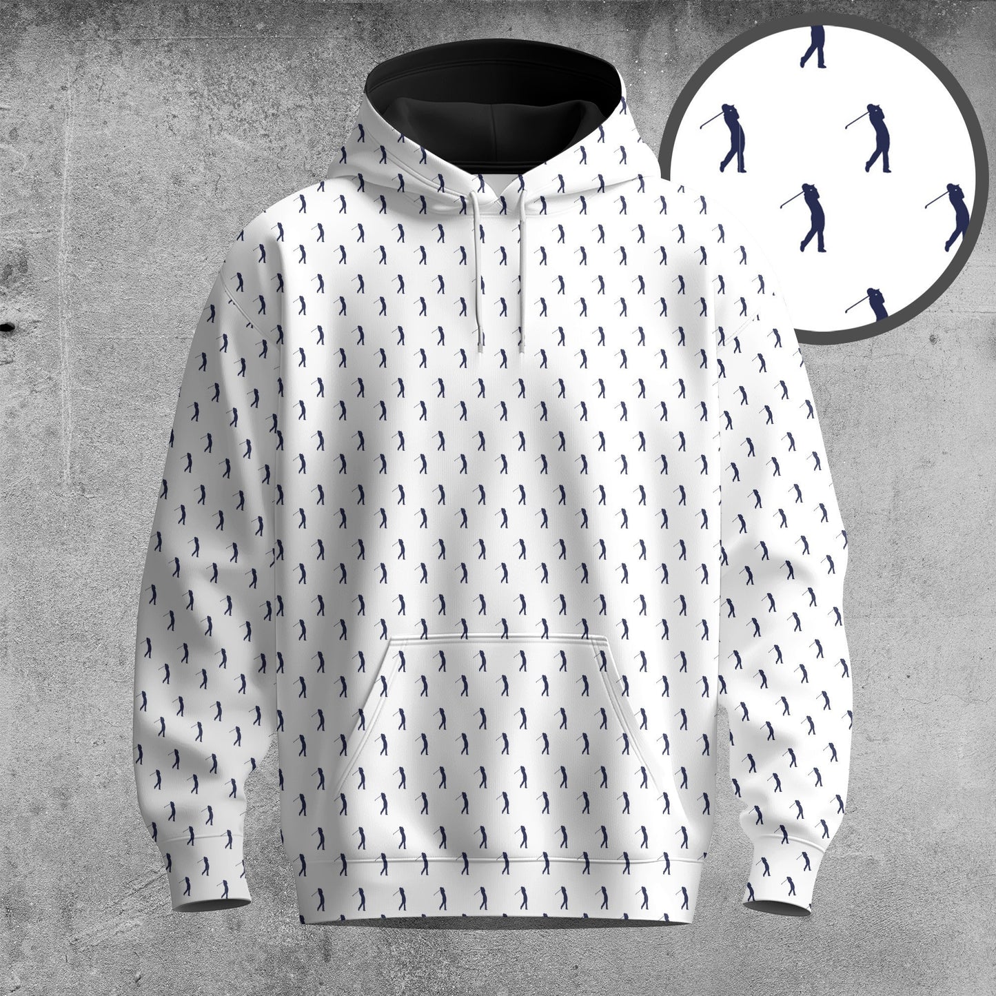 White Blue Golf Players 2026 Men Hoodie