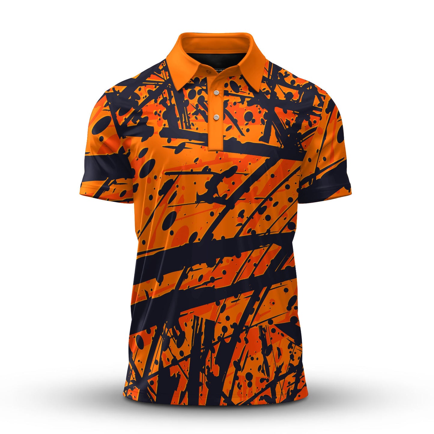 Orange Black Grey Men Polo Shirt