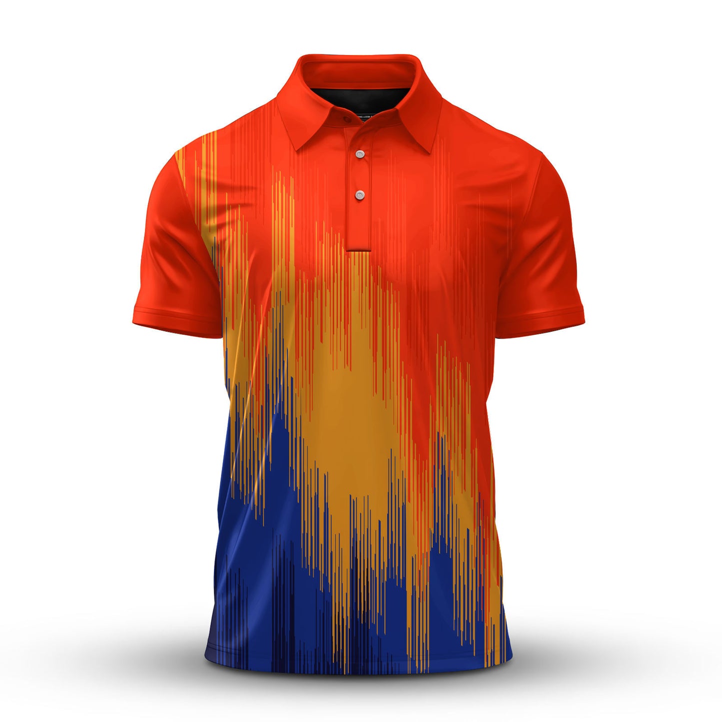 Orange Yellow Blue Sporty Men Polo Shirt