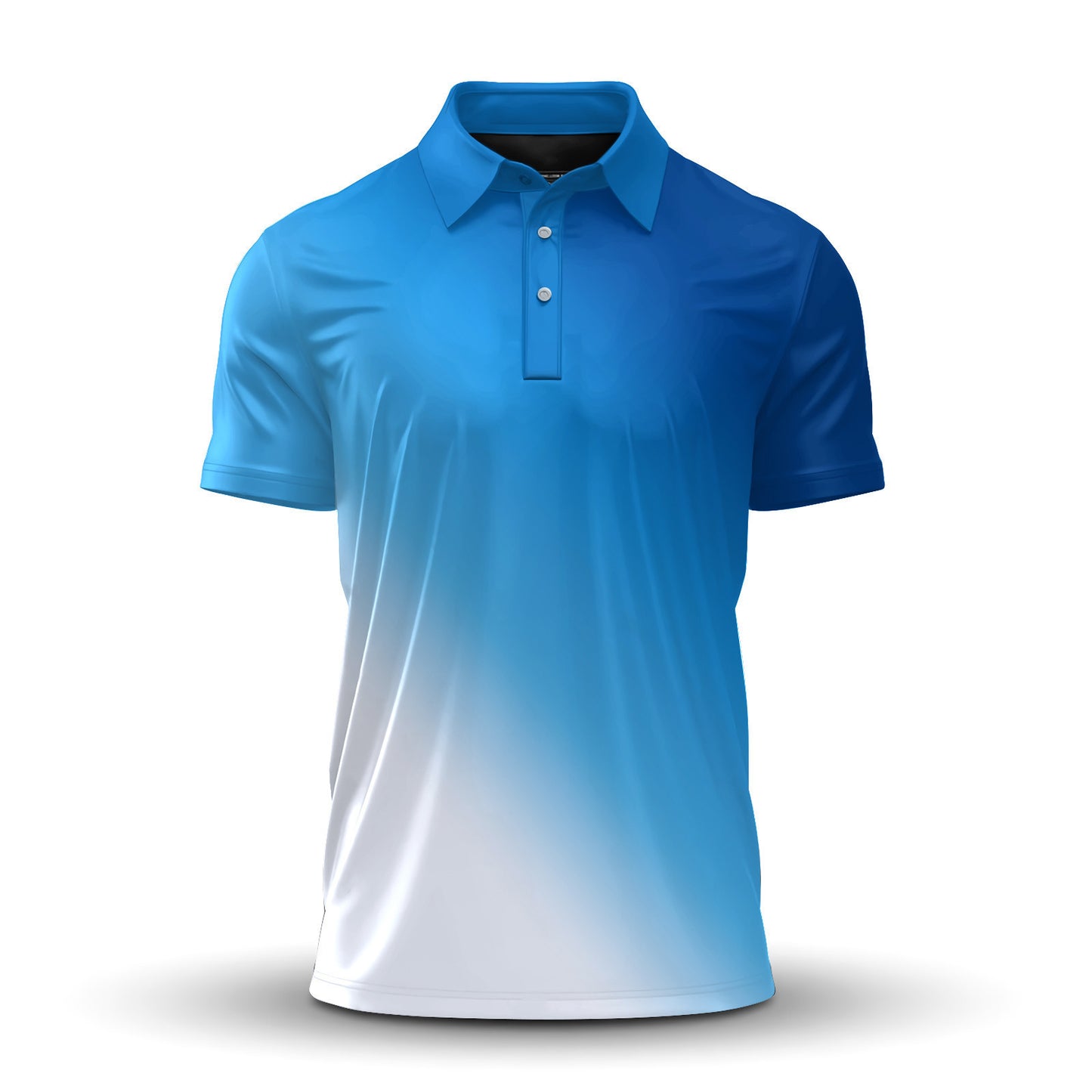 Ombre Dark And Light Blue Men Polo Shirt