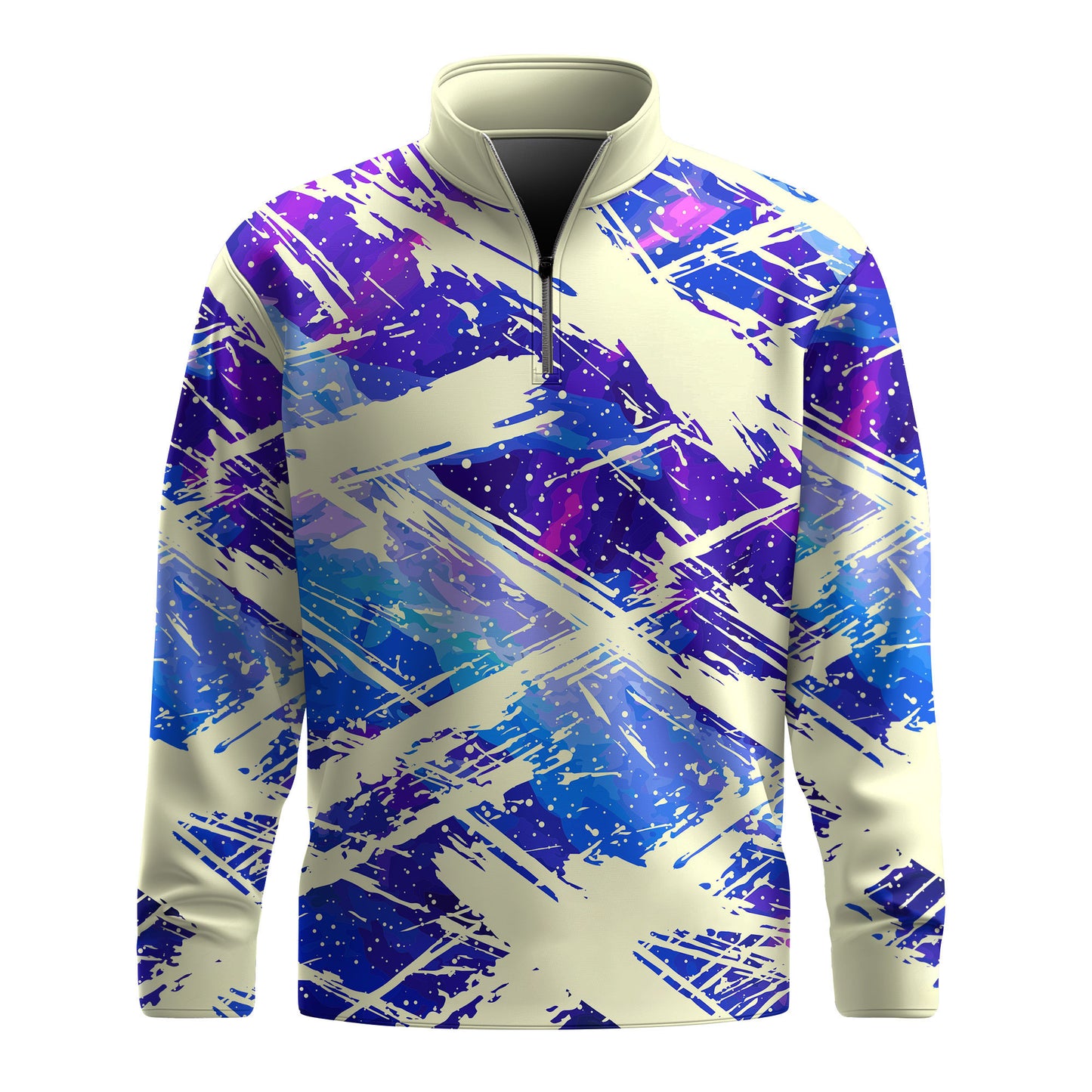 Galaxy Sport Pattern Men Quarter-zip Pullover