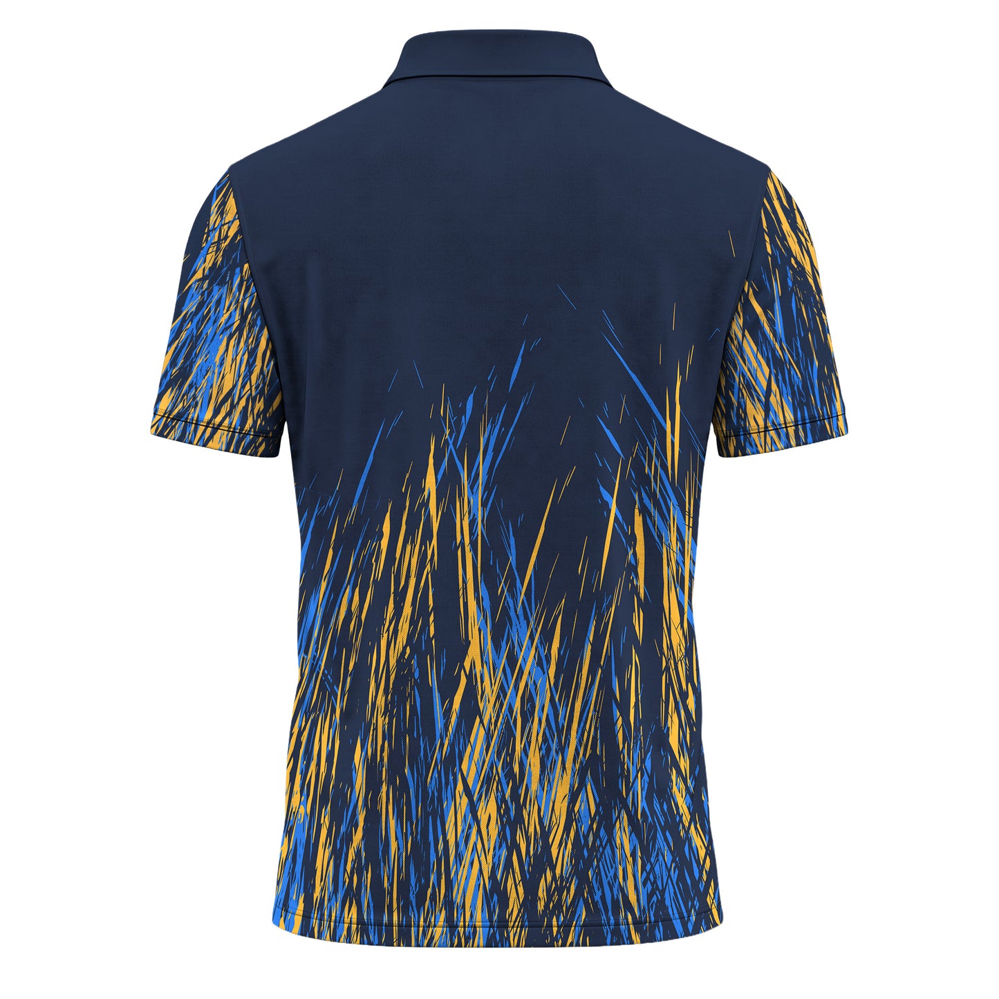 Blue Yellow Color Stains Men Polo Shirt