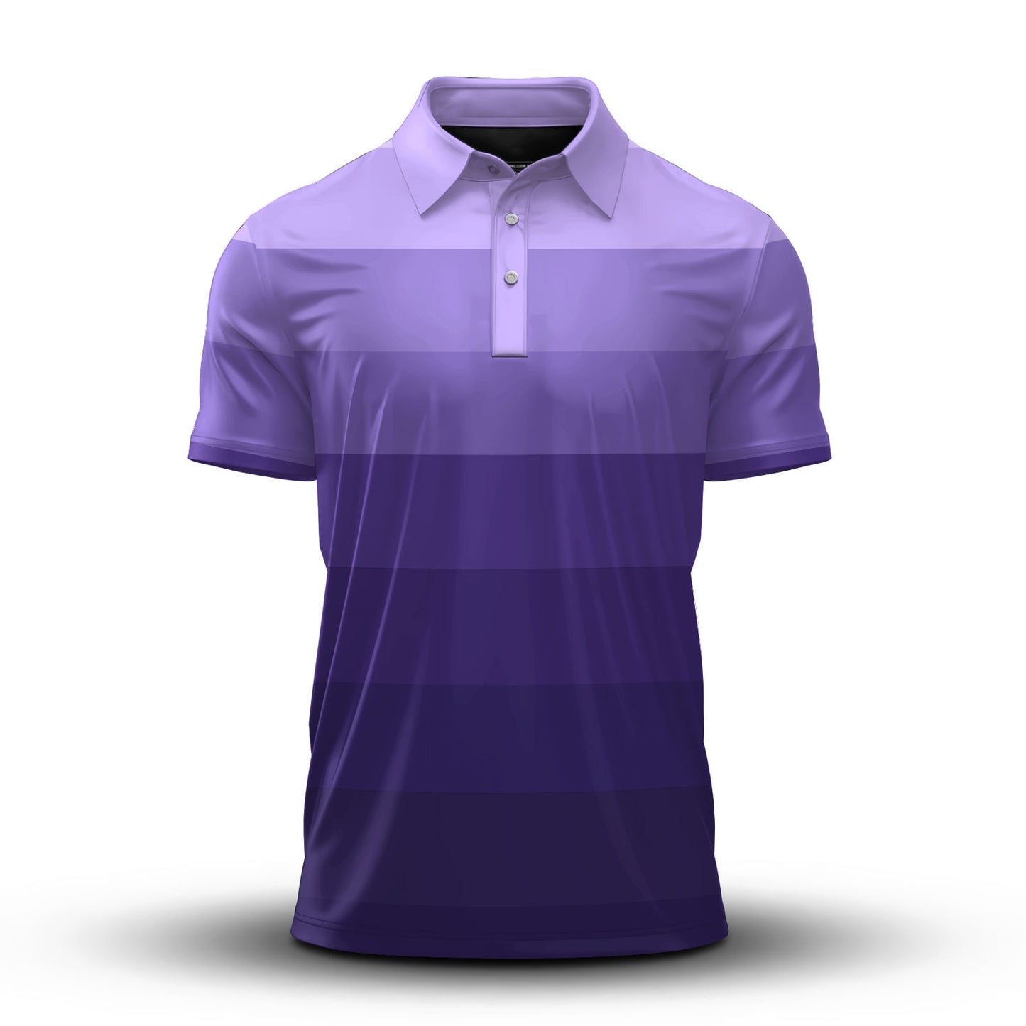 Gradient Purple Horizontal Lines Men Polo Shirt