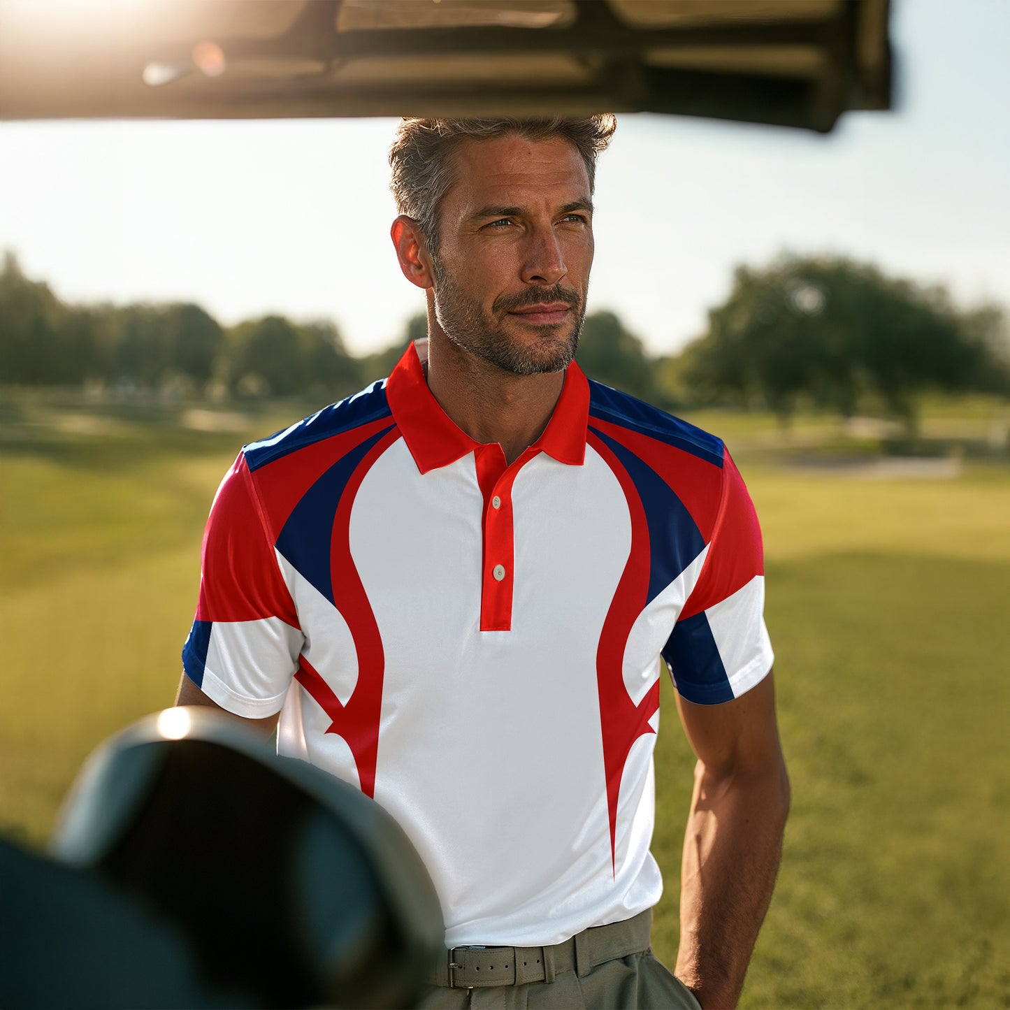 Red Blue White 2027 Men Polo Shirt