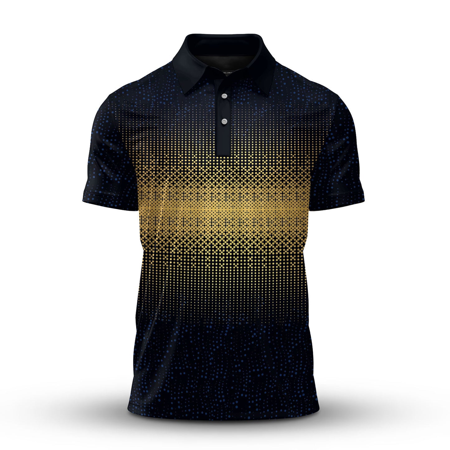 Gradient Blue Gold Men Polo Shirt