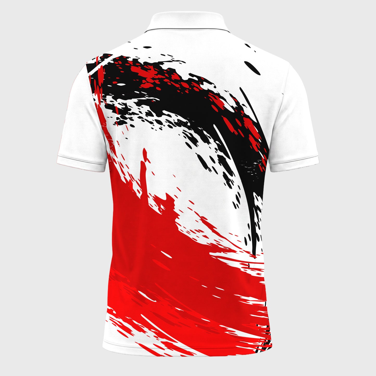 Red Black White Paint Sporty 2026 Men Polo Shirt