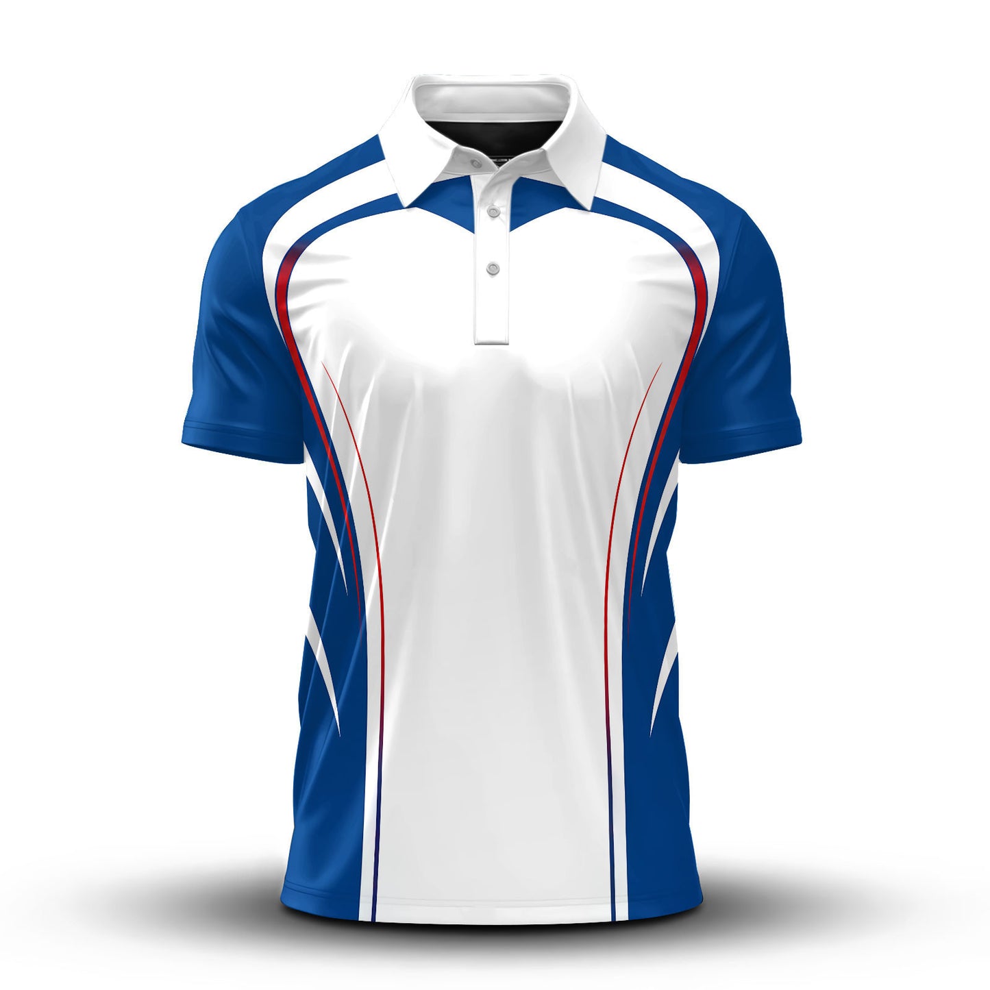 Blue Heart Curve Men Polo Shirt