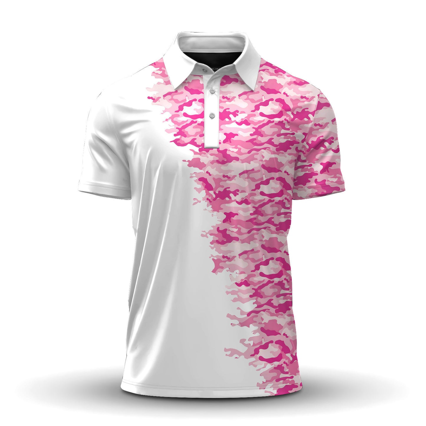 Pink Camo Diagonal Men Polo Shirt