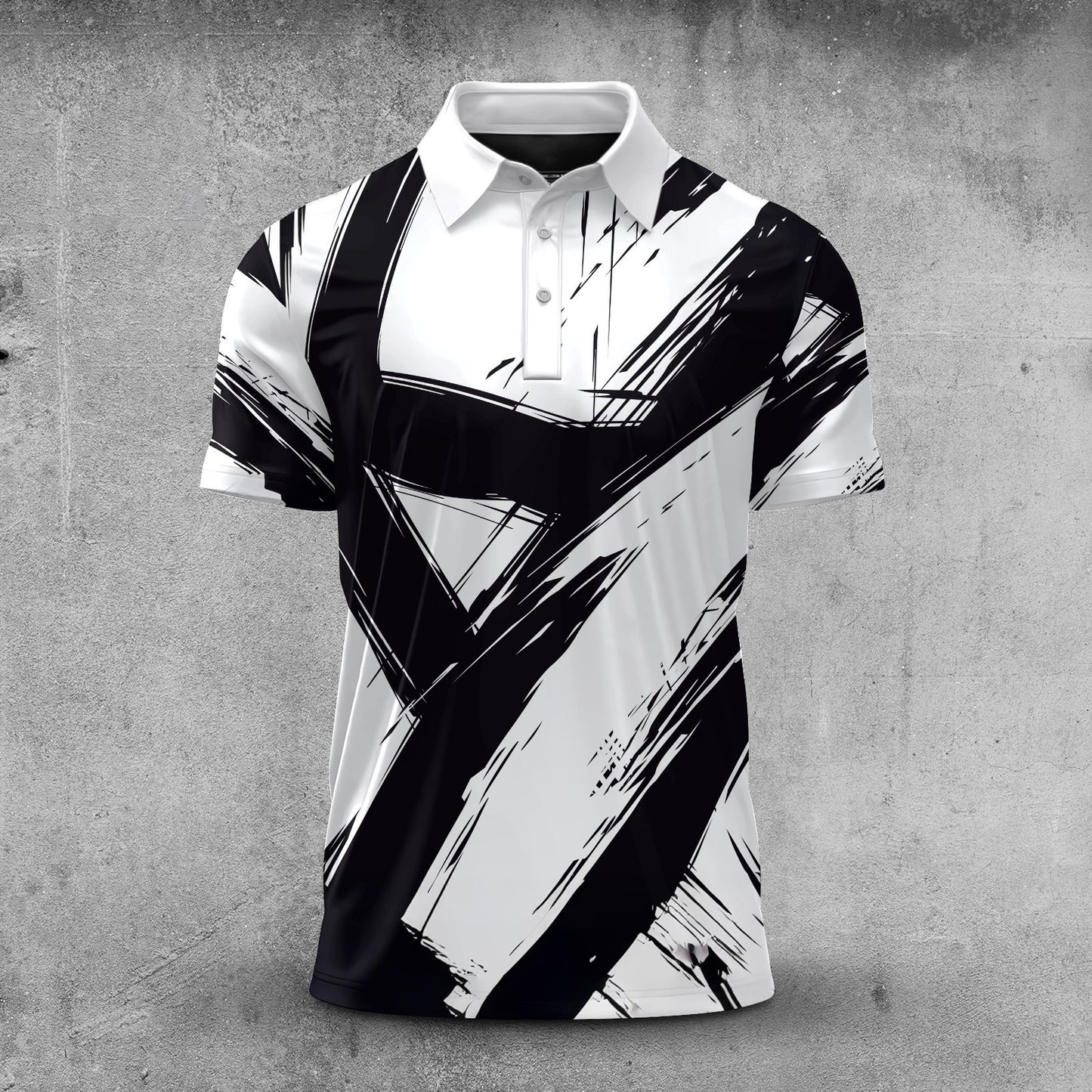 2027 Black Paint White Men Polo Shirt