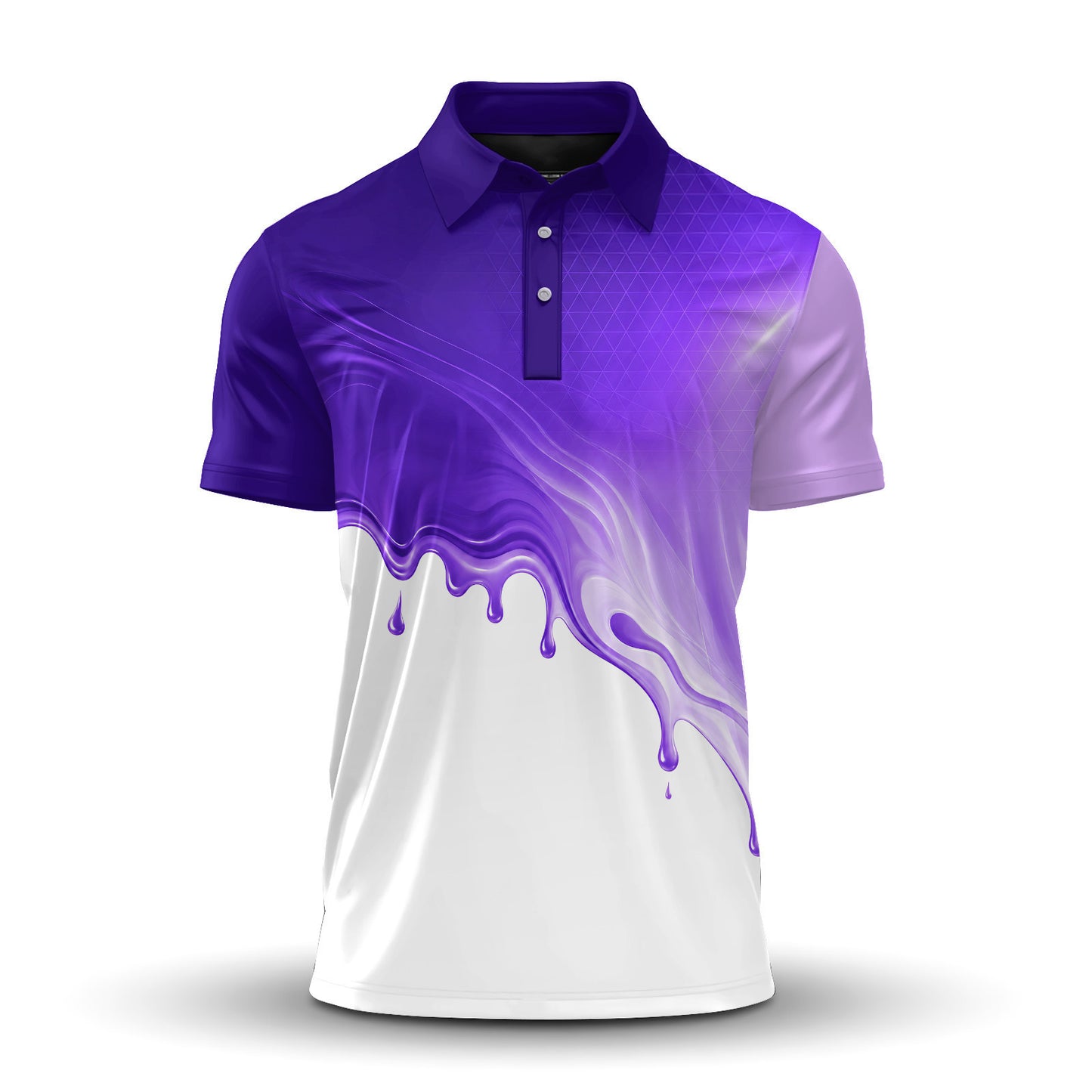 Purple Flowing Paint Men Polo Shirt