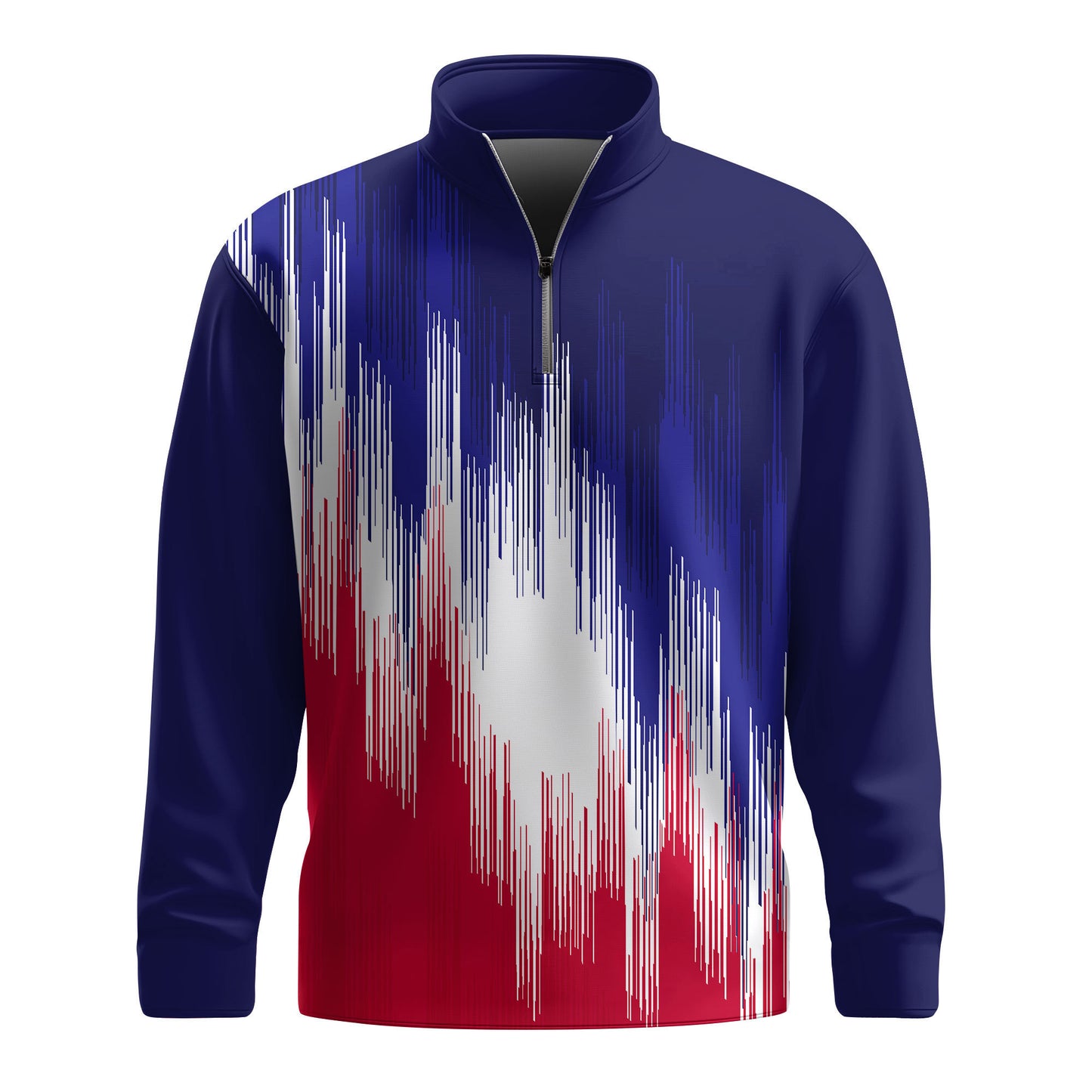 Blue Red White Sporty 2026 Men Quarter-zip Pullover