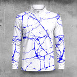 Blue Paint Flakes 2027 Men Quarter-zip Pullover