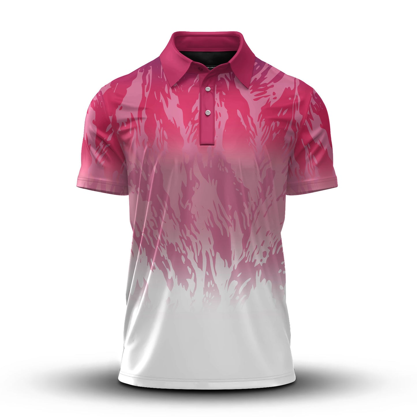 2027 Pink And White Men Polo Shirt