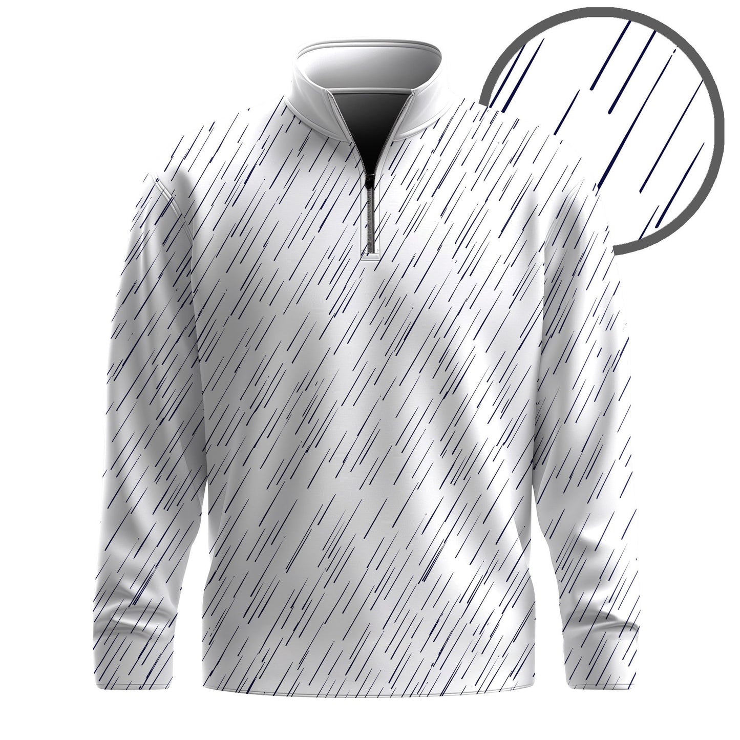 Blue Rain Pattern Men Quarter-zip Pullover