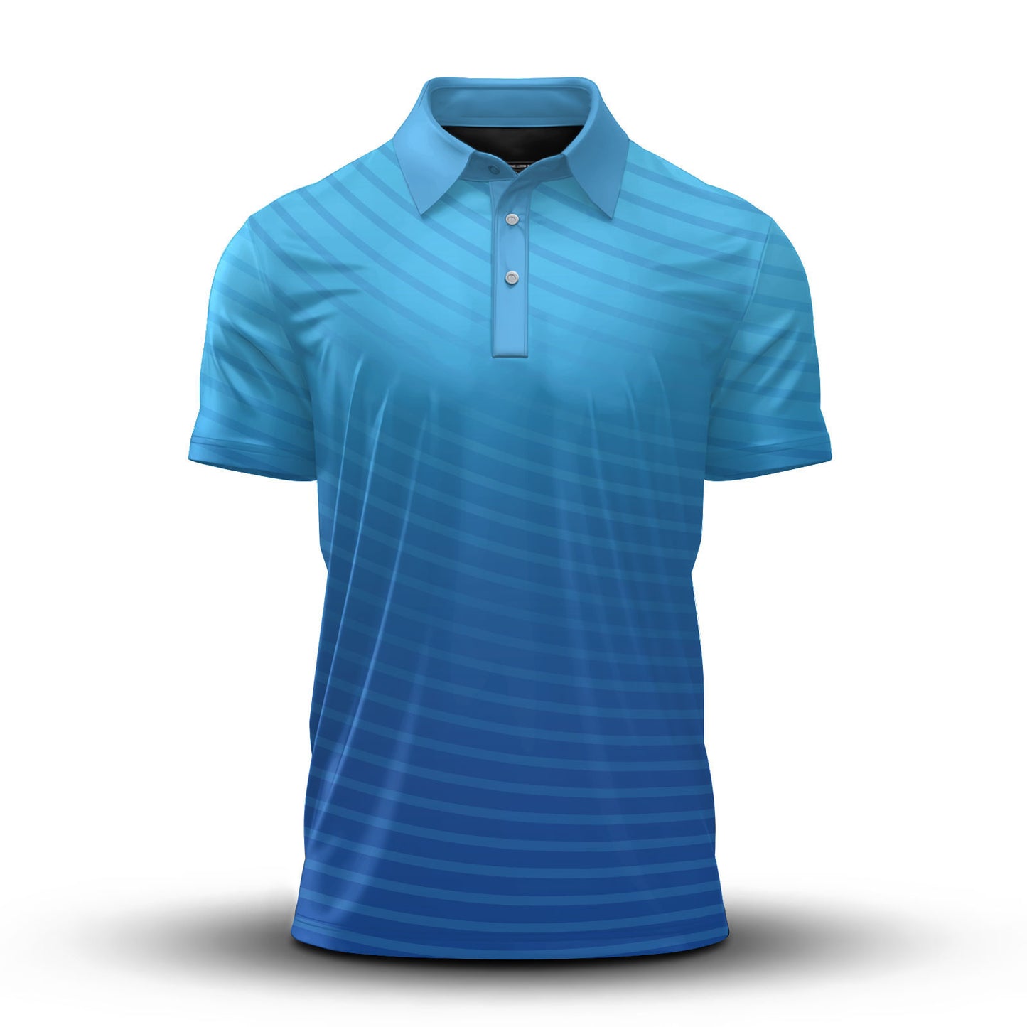 Blue Dark Blue Circle Men Polo Shirt