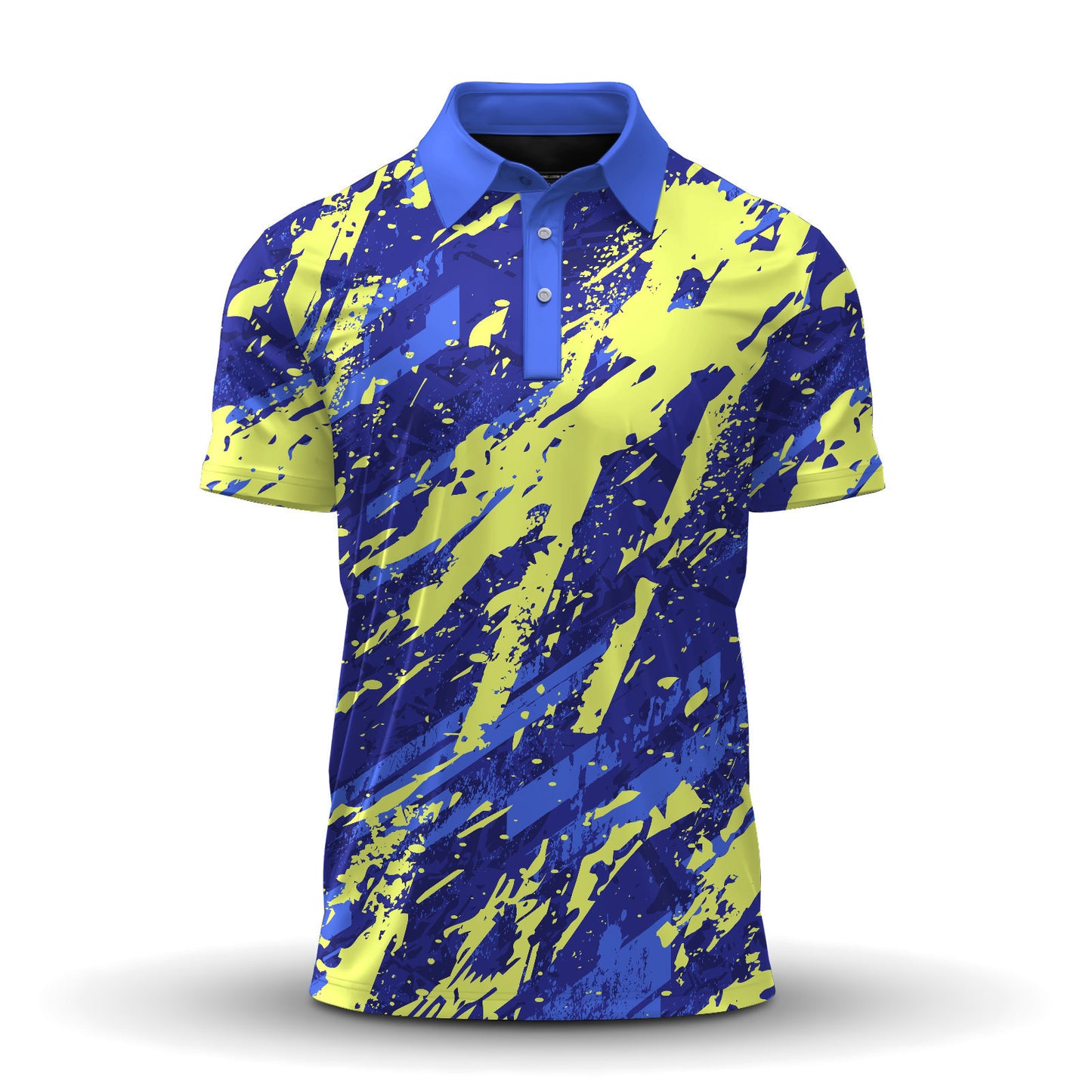 Loud Blue Neon Pattern Men Polo Shirt