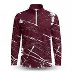 Dark Red Men Quarter-zip Pullover