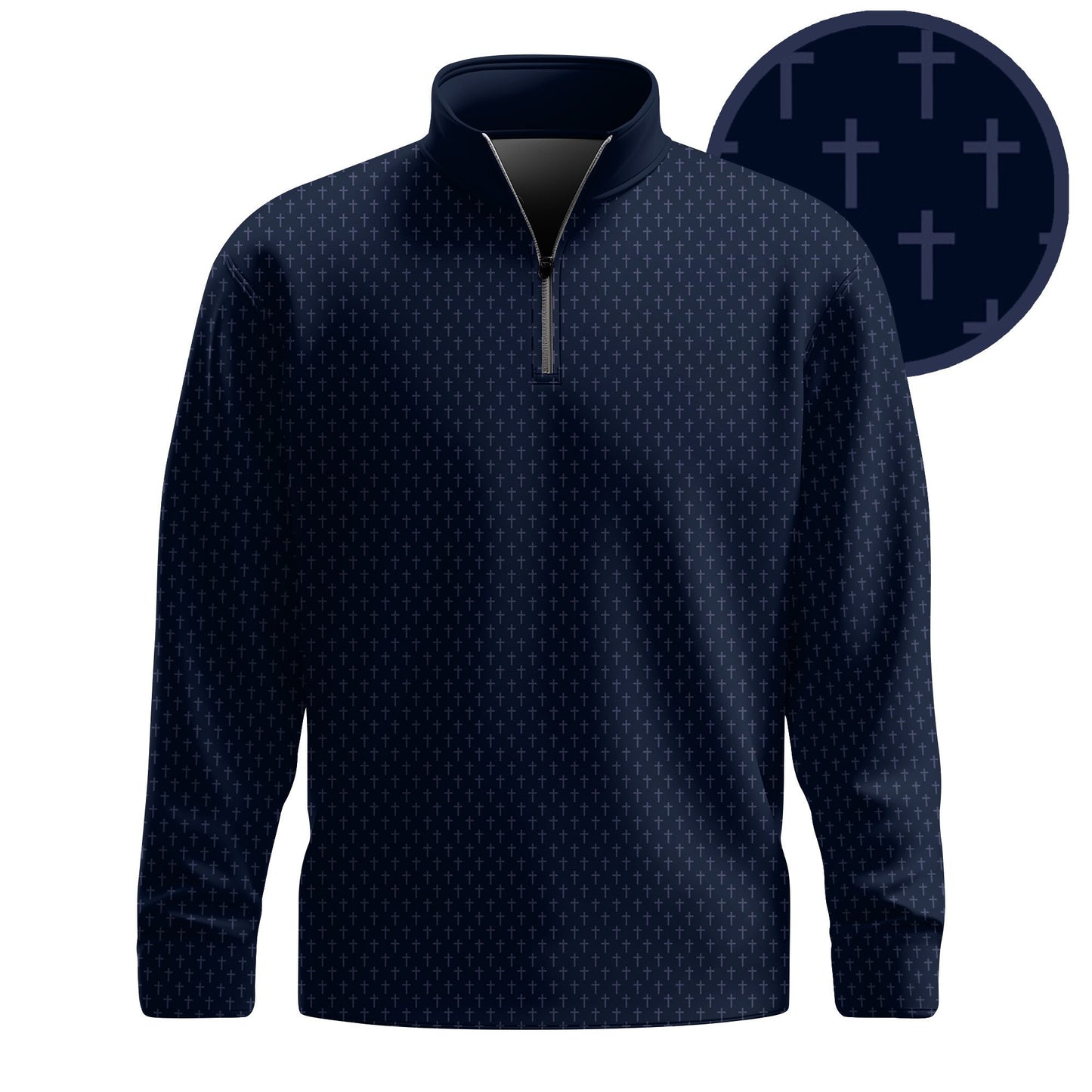 Blue Cross 2026 Pattern Men Quarter-zip Pullover