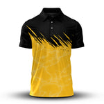 Black Yellow 2027 Sporty Men Polo Shirt