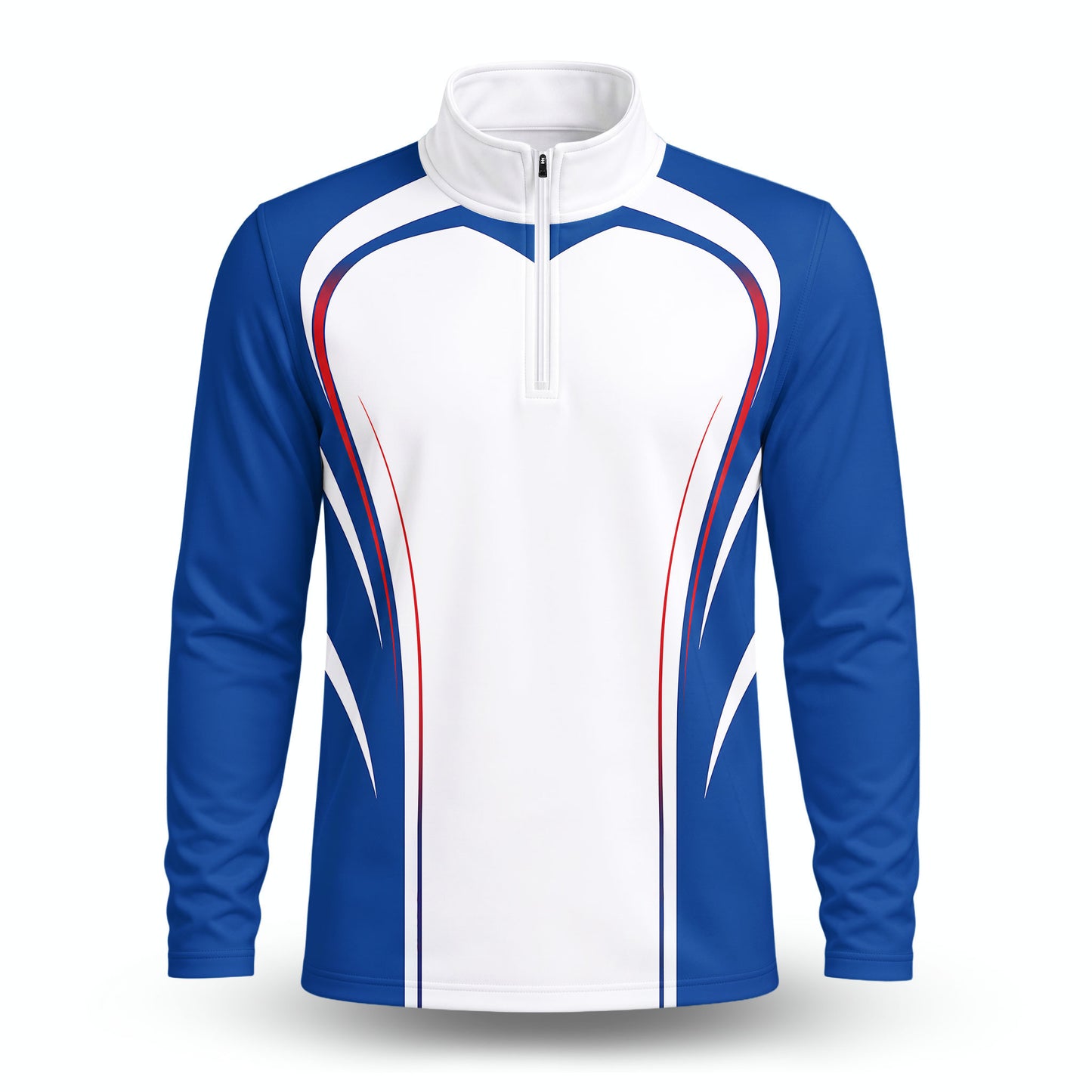 Blue Heart Curve Men Quarter-zip Pullover