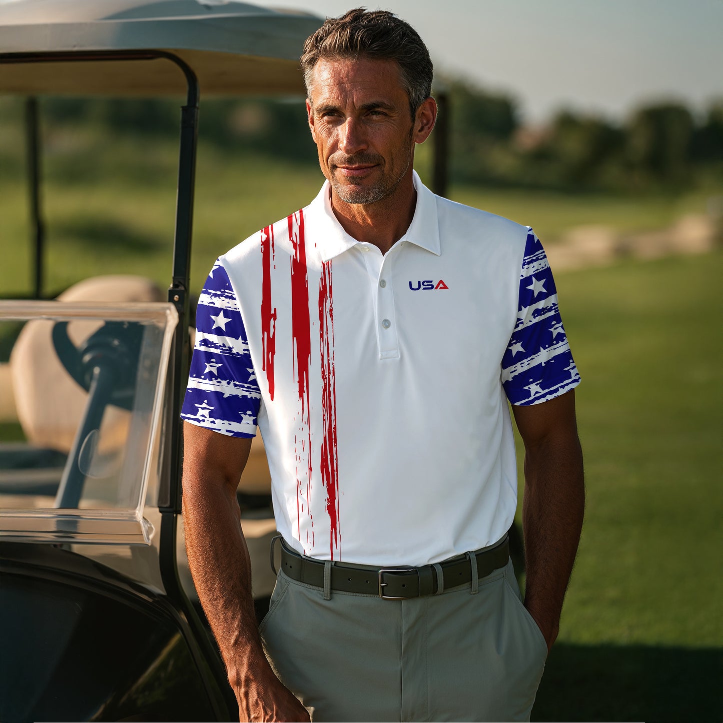 US Flag USA Team Men Polo Shirt V2