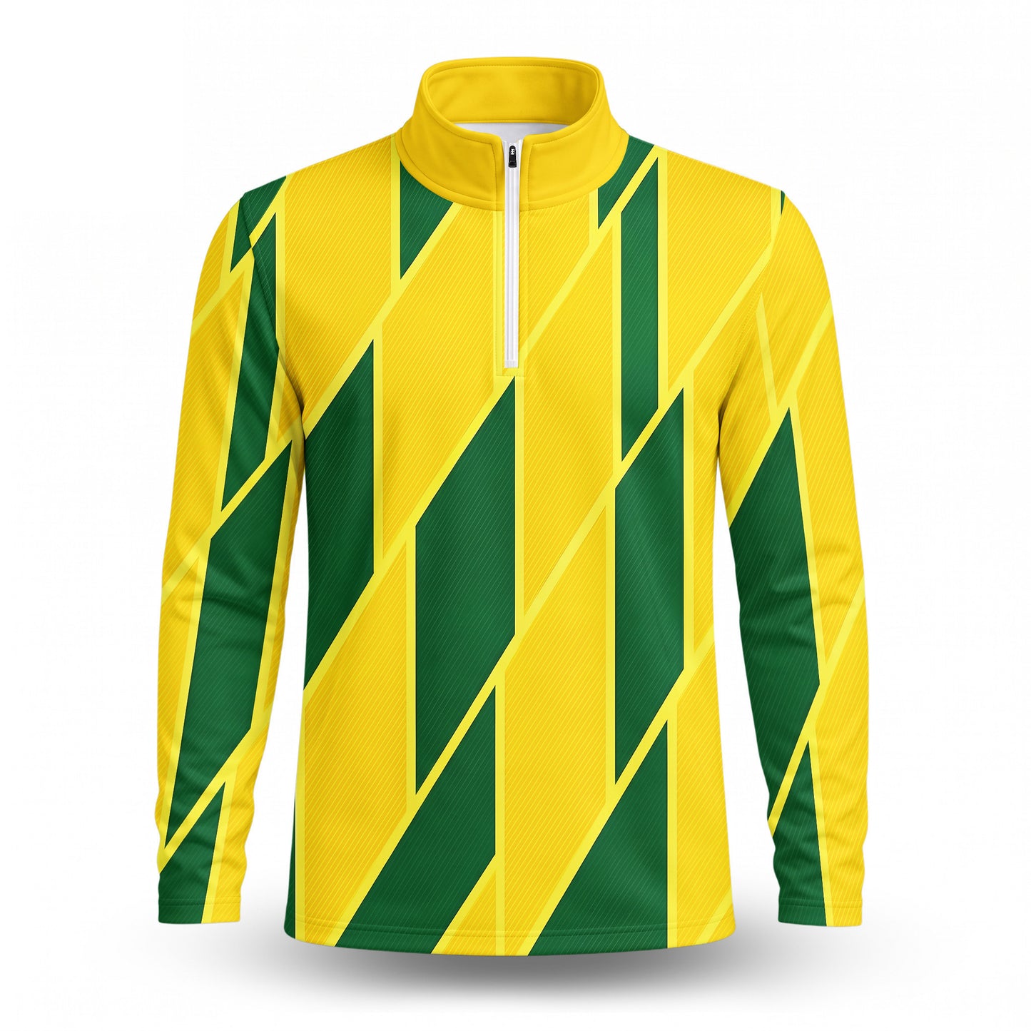 Yellow Green Cube Men Quarter-zip Pullover