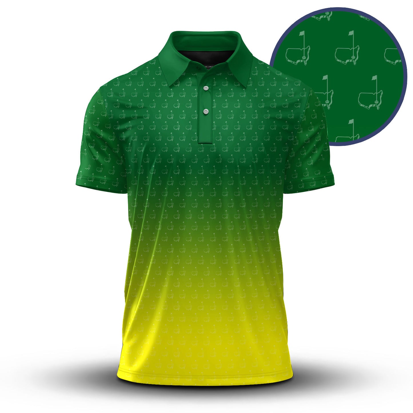 Gradient Green Yellow Seamless Pattern Men Polo Shirt
