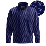 Blue Paper Airplane Men Quarter-zip Pullover