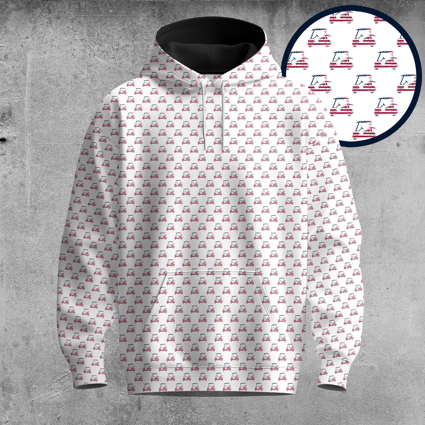 America Golf Cart Pattern 2026 Men Hoodie