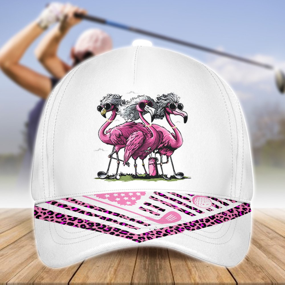 Flamingo Some Grandmas Knit Real Grandmas Play Golf Cap CVH160901
