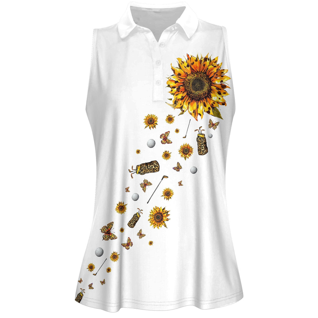 Leopard Sunflower Swing Swear Repeat Women Polo Shirt LVH200901