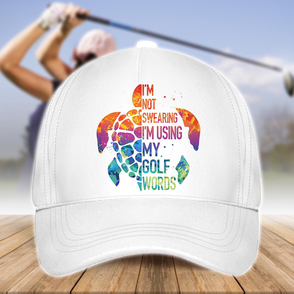I'm Not Swearing I'm Using My Golf Words Water Color Turtle Cap CVH250901
