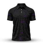 Dark Purple Net Men Polo Shirt