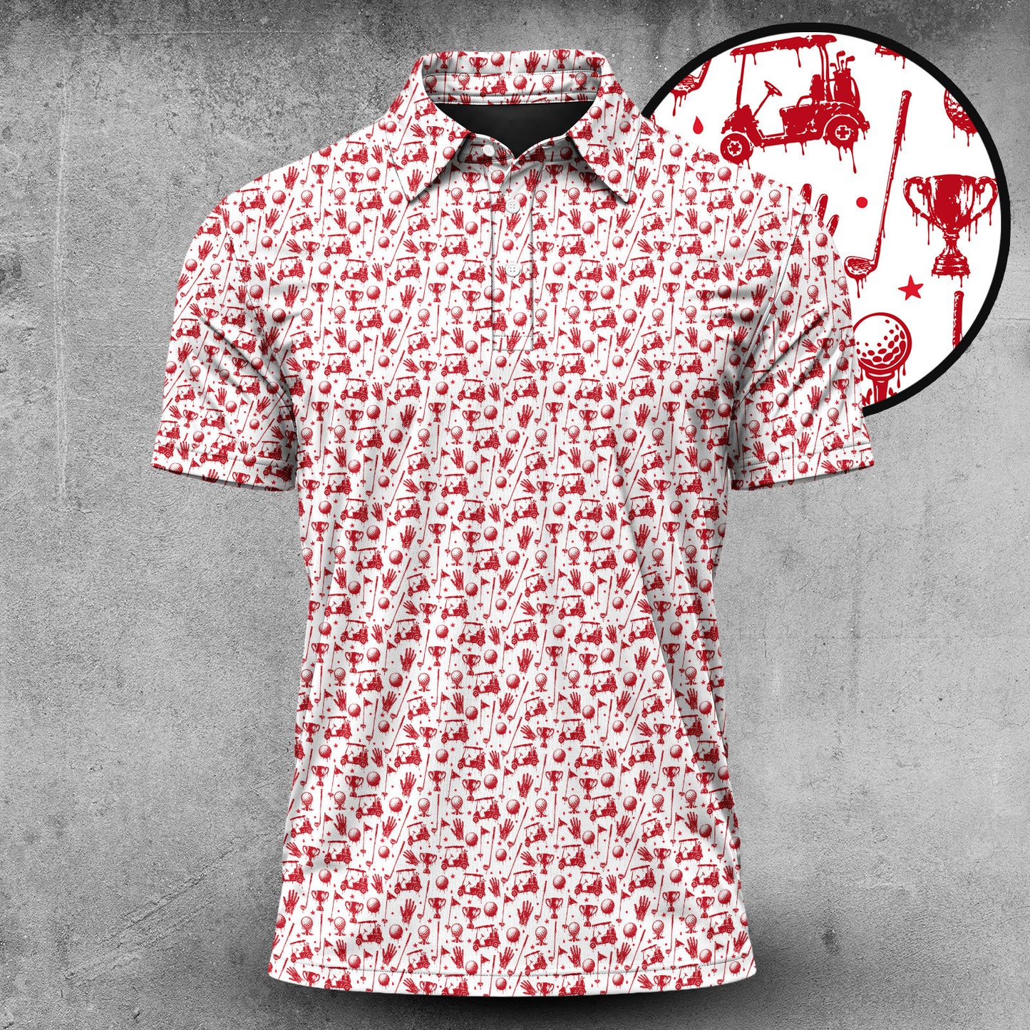 Bloody Golf Pattern Men Polo Shirt