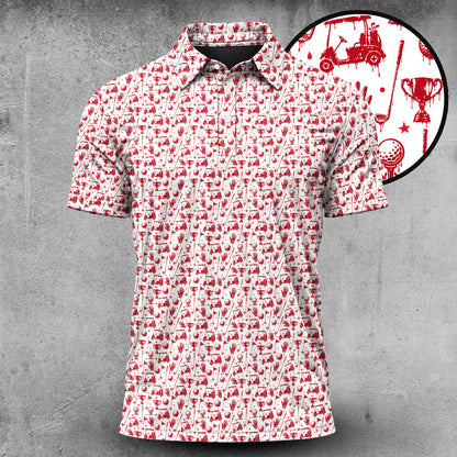Bloody Golf Pattern Men Polo Shirt