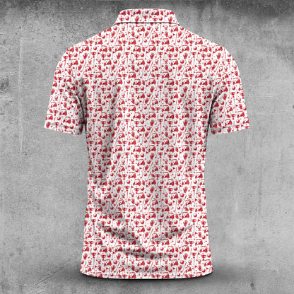 Bloody Golf Pattern Men Polo Shirt