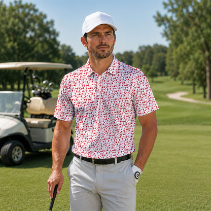 Bloody Golf Pattern Men Polo Shirt