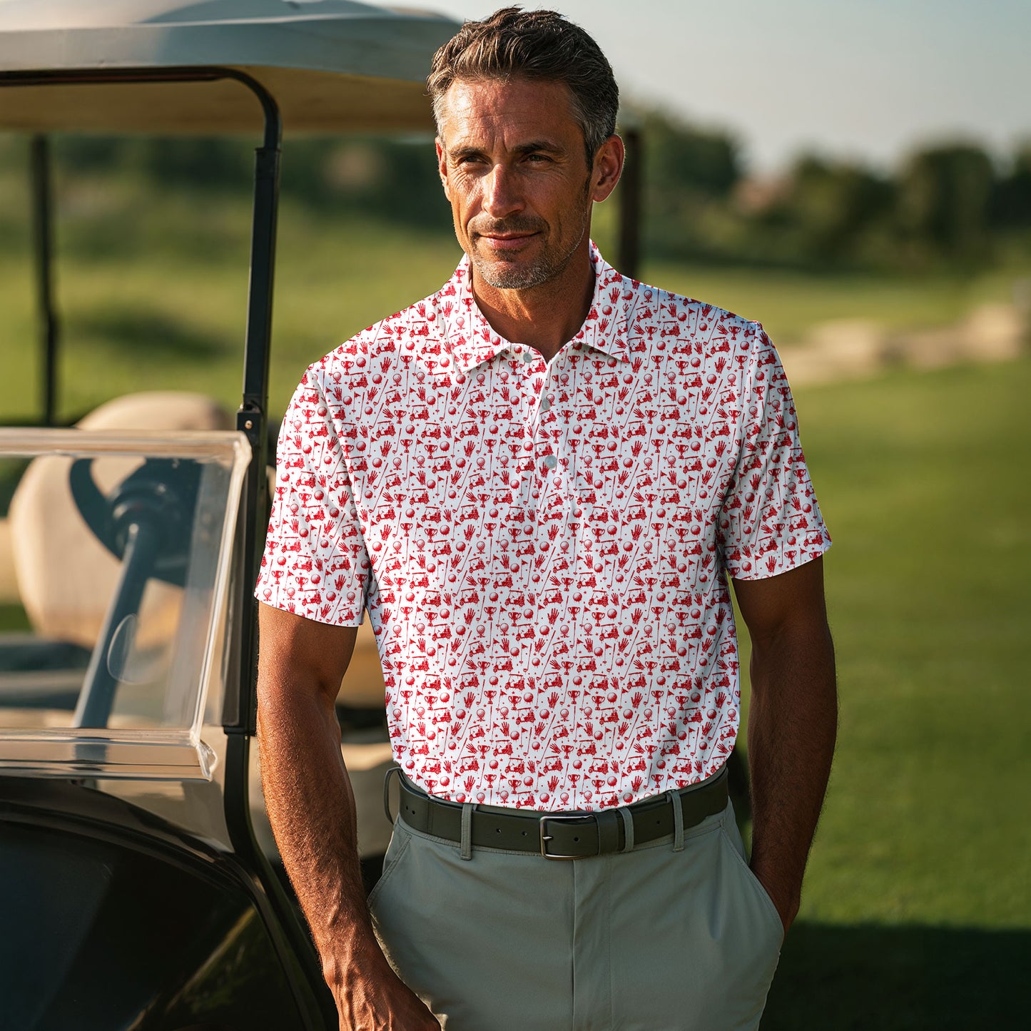Bloody Golf Pattern Men Polo Shirt