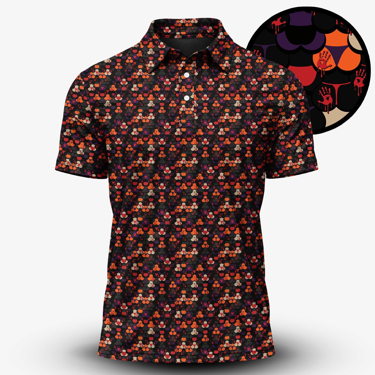 Halloween Bloody Hands Men Polo Shirt V1
