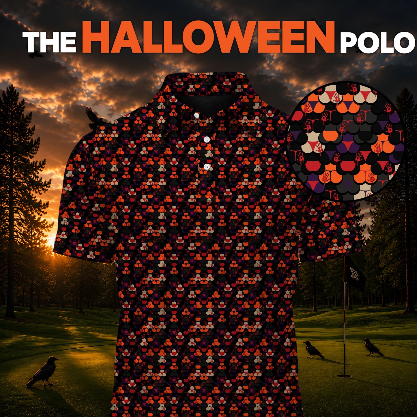 Halloween Bloody Hands Men Polo Shirt V1