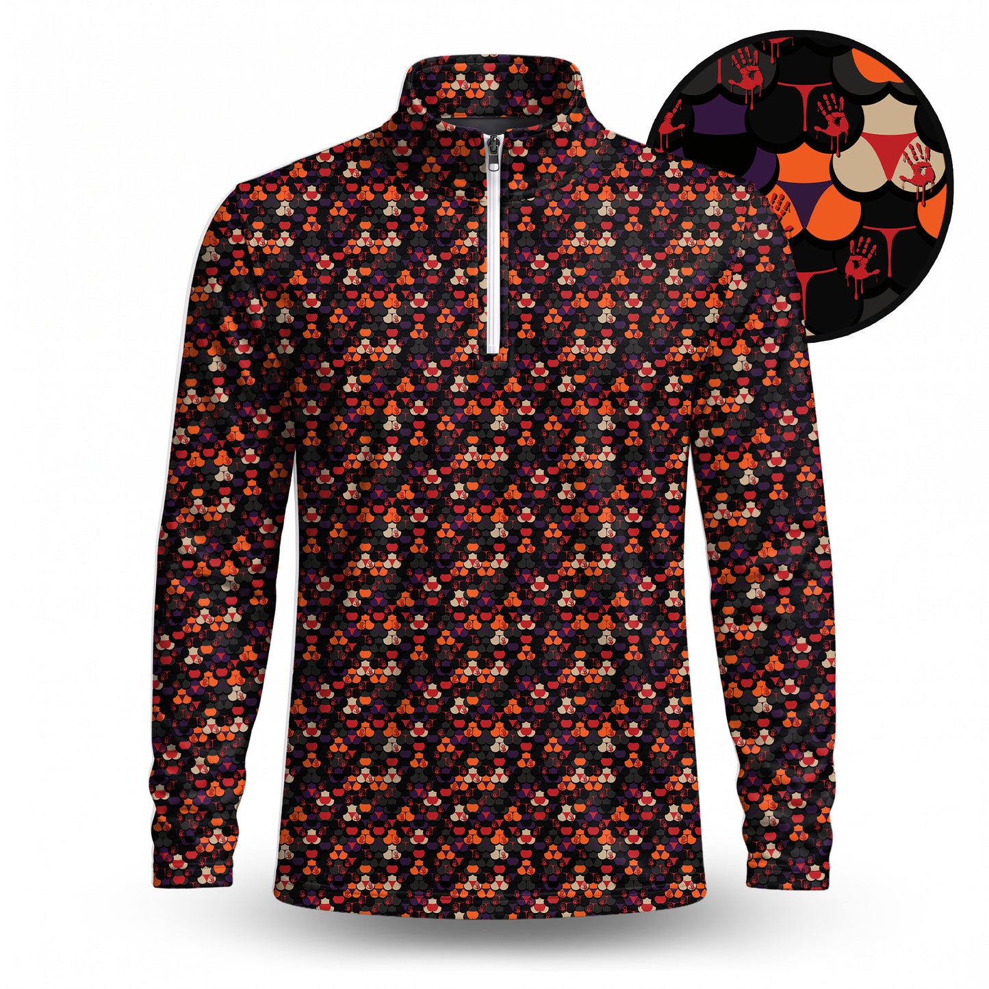 Halloween Bloody Hands Men V1 Quarter-zip Pullover